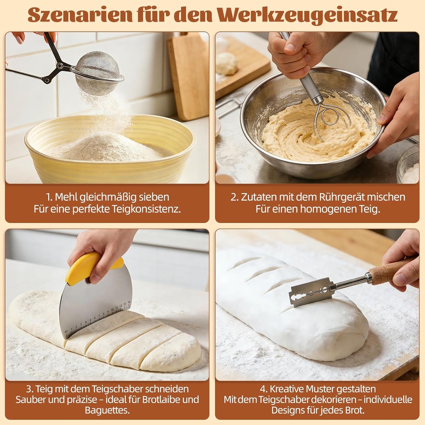 Sauerteig-Starter-Set mit Gärkörbchen