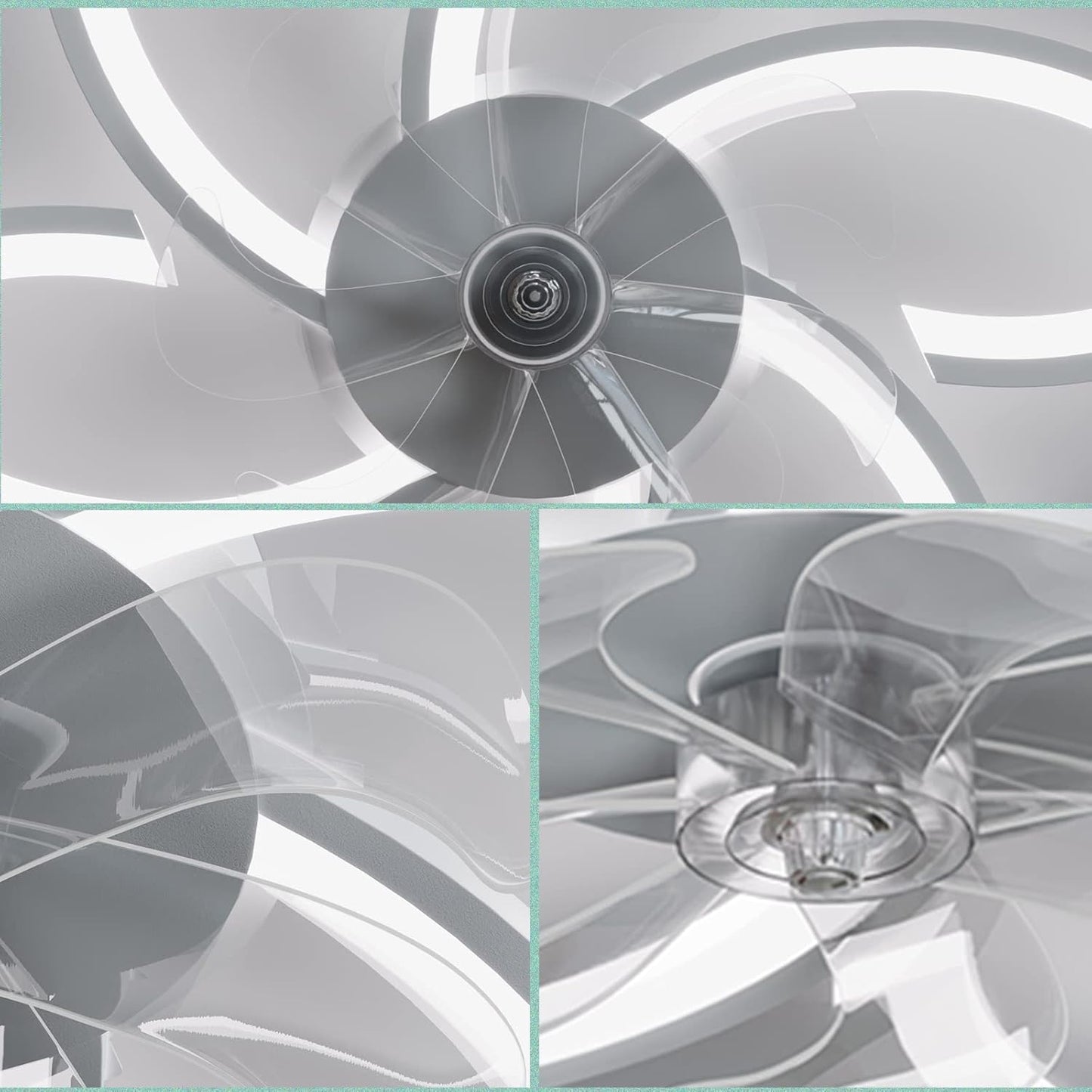 Deckenventilator mit LED und Fernbedienung, App-Steuerung, 78CM