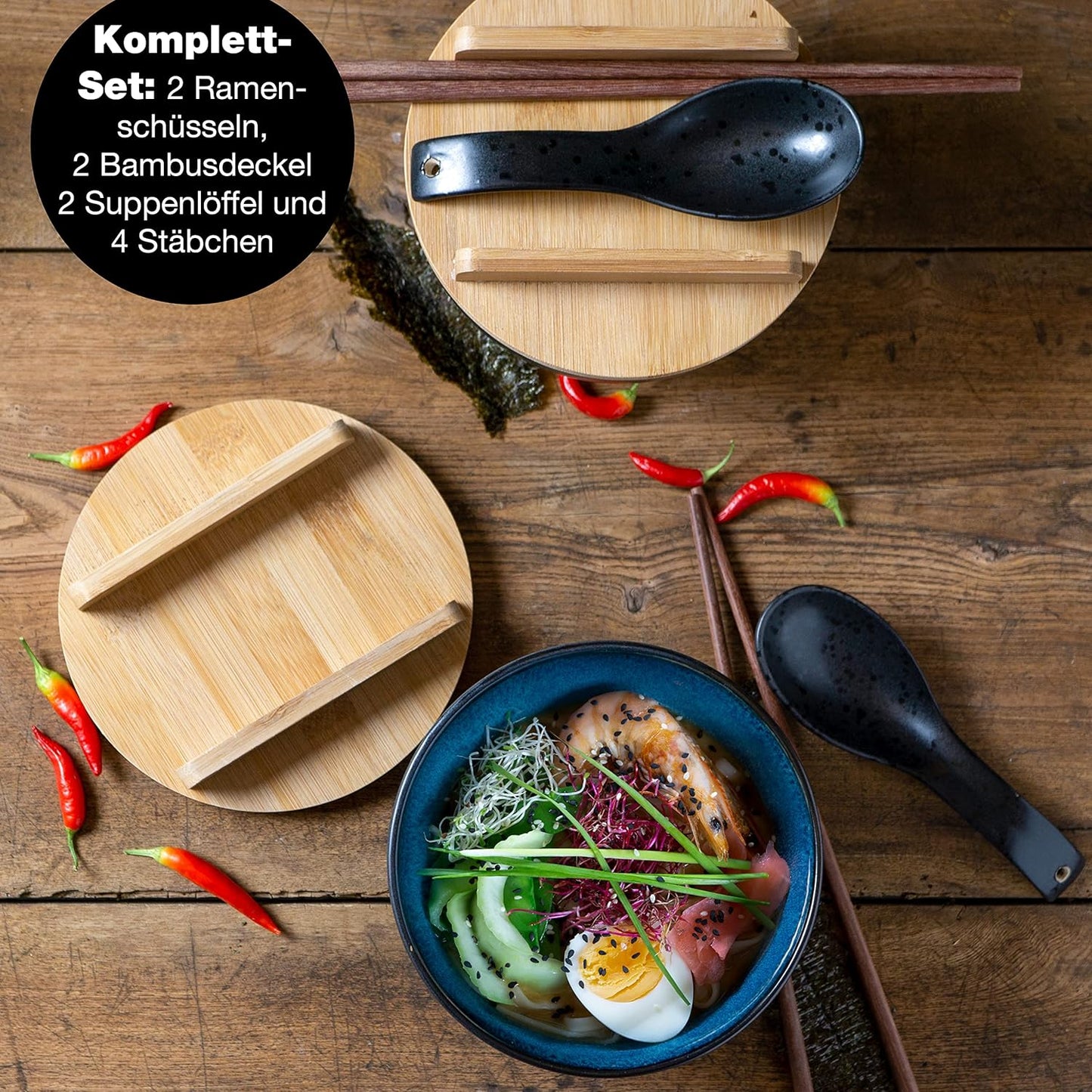 Ramen Schüssel Set, 2x Schale