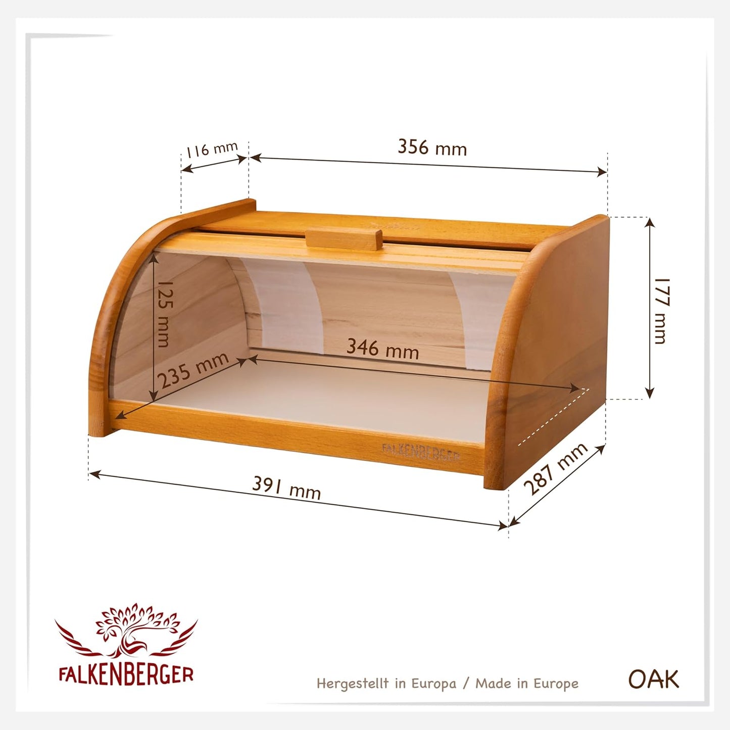 Brotkasten mit Roll-Deckel, Honig XL