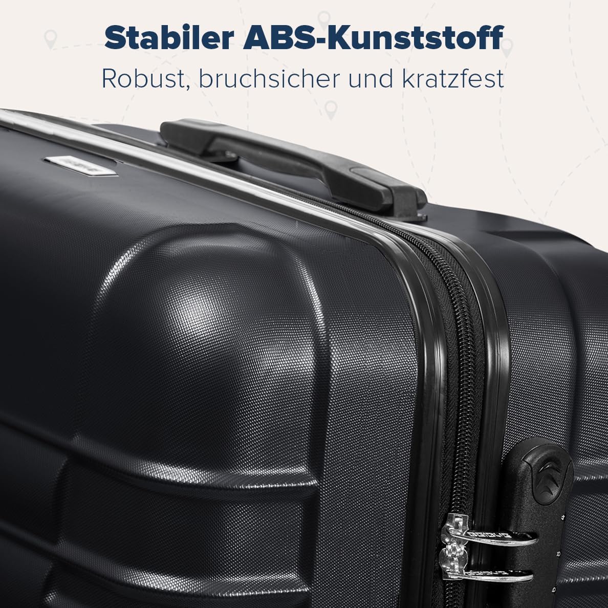 3-teiliges Hartschalenkoffer-Set, Small + Medium + Large Schwarz