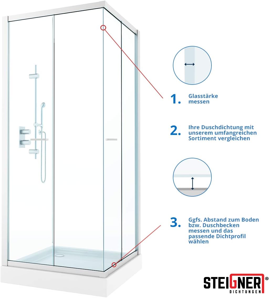 Duschdichtung UK07 für 6/7/8 mm Glas (60 cm), UK07 - Gerade für 6mm/ 7mm/ 8mm Länge 60cm