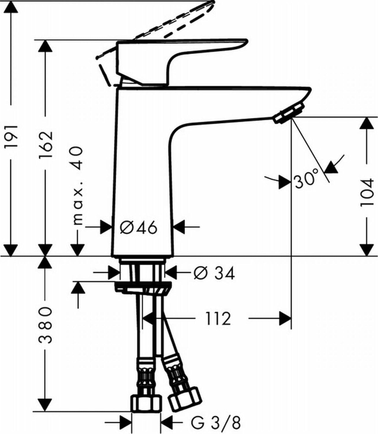 Talis E, Chrom Auslaufhöhe 110mm