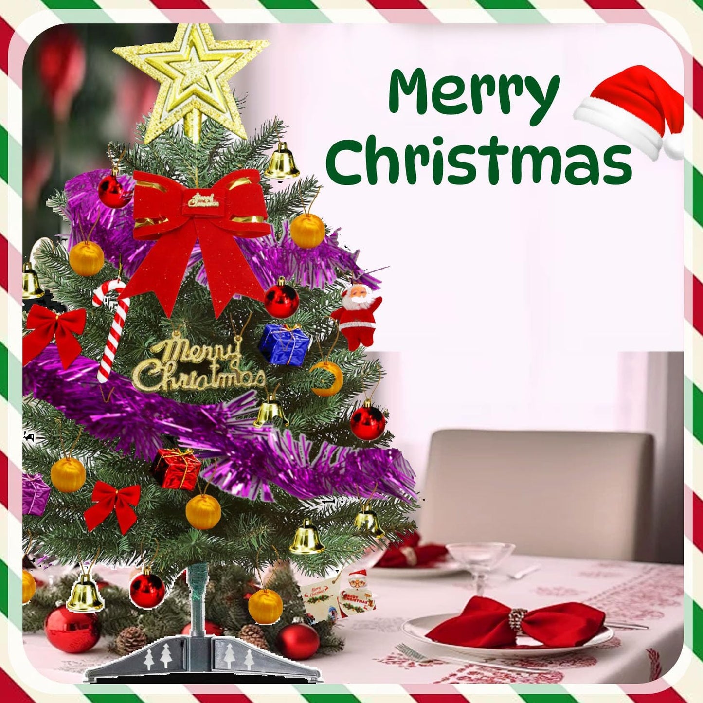 Mini-Weihnachtsbaum mit Deko-Set