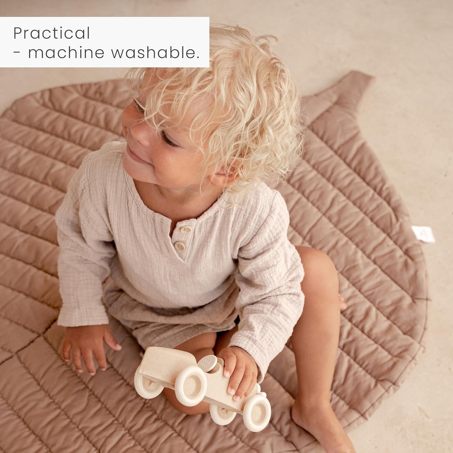 Krabbeldecke für Babys, Blattform, Leaf Mat Tan