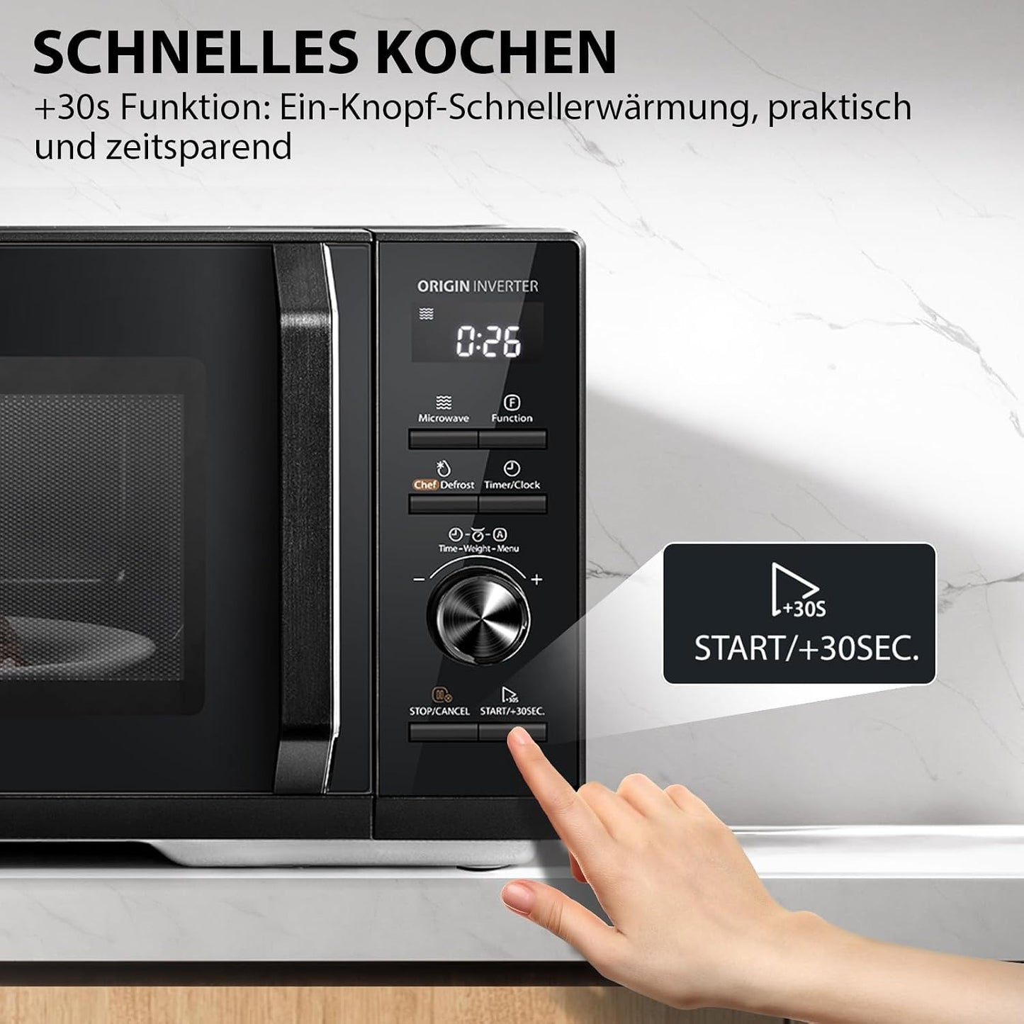 3-in-1 Mikrowelle MW3-AG25PFI(BK), Schwarz 25L Grill Inverter