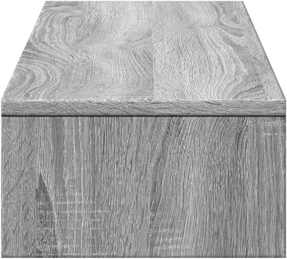 Monitorständer mit Schubladen für Schreibtisch, 100 x 27 x 15 cm Grau Sonoma