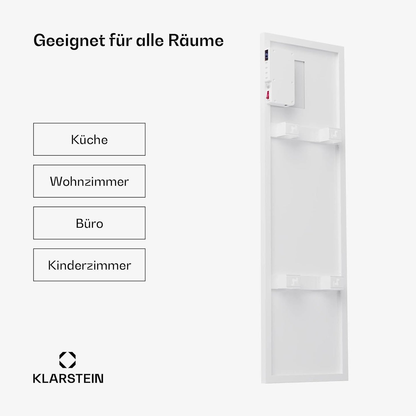 Infrarotheizung mit Thermostat und App-Steuerung, 37 x 111 cm / 320 W / Weiss