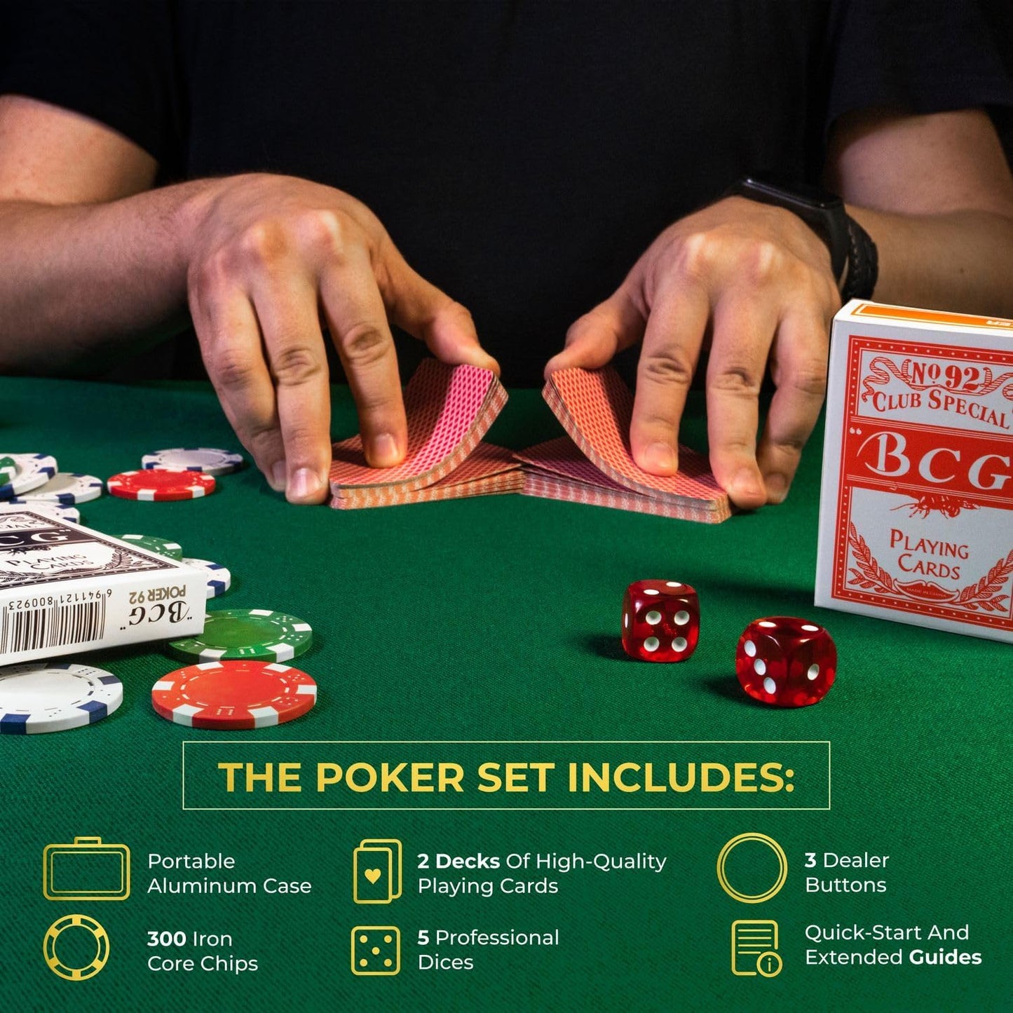 Pokerkoffer Set mit 300 Chips und Zubehör