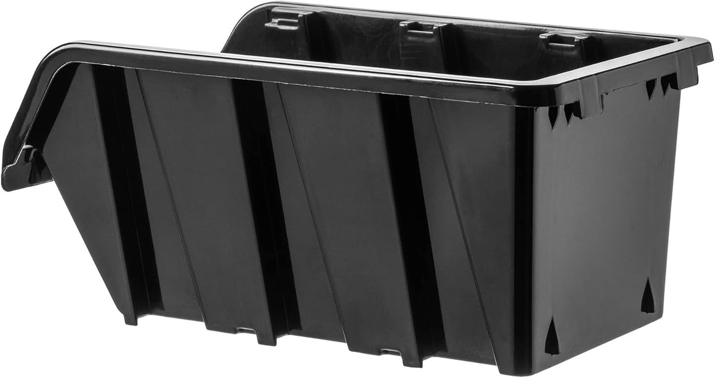 10-teiliges Werkstatt-Stapelkisten-Set, 390x240mm Schwarz 10 Stück