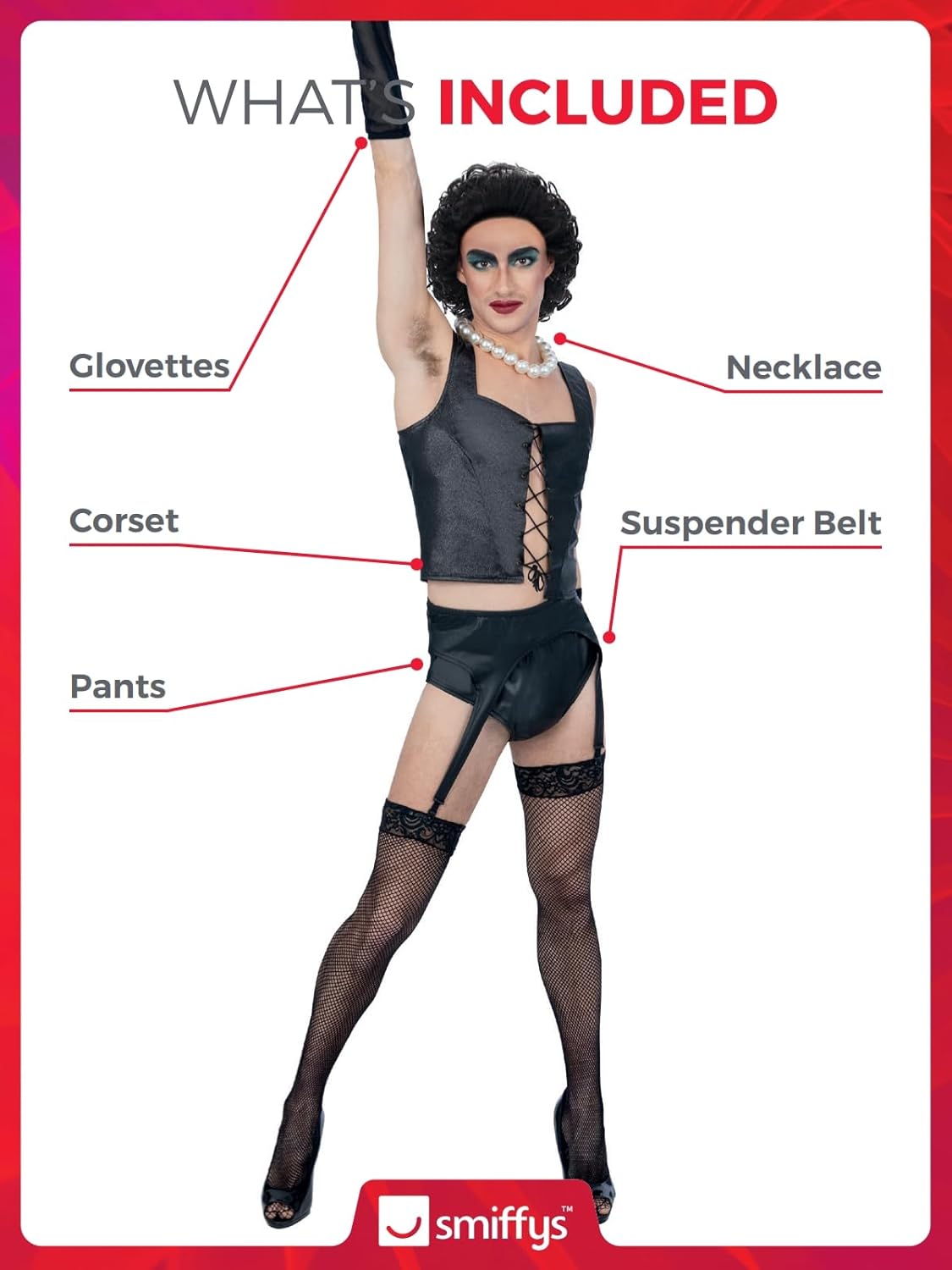 Rocky Horror Show Kostüm-Set, Large (Chest 42-44)