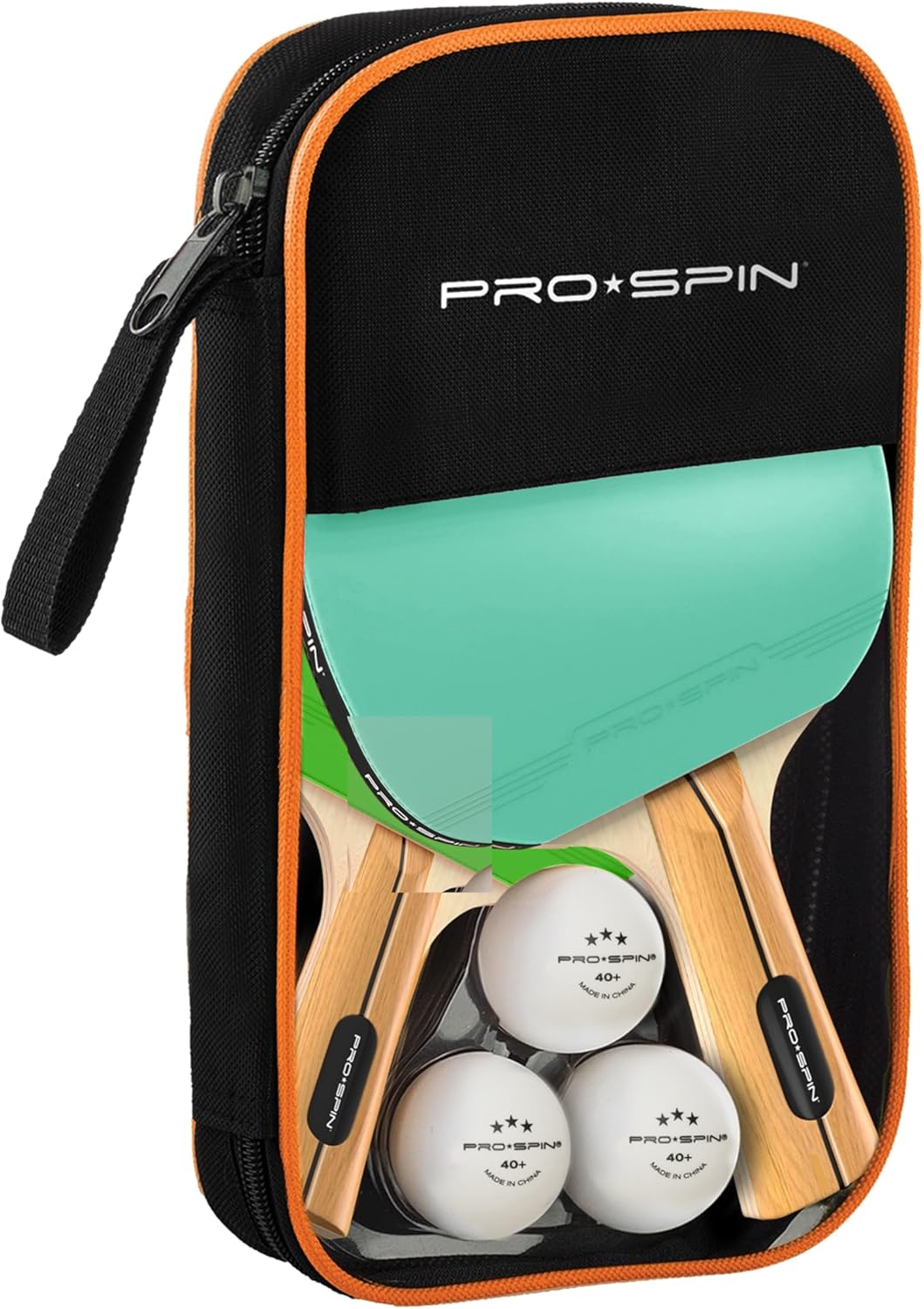 Tischtennis Schläger-Set mit 3-Sterne-Bällen, Set für 2 Spieler | Mint/Grün