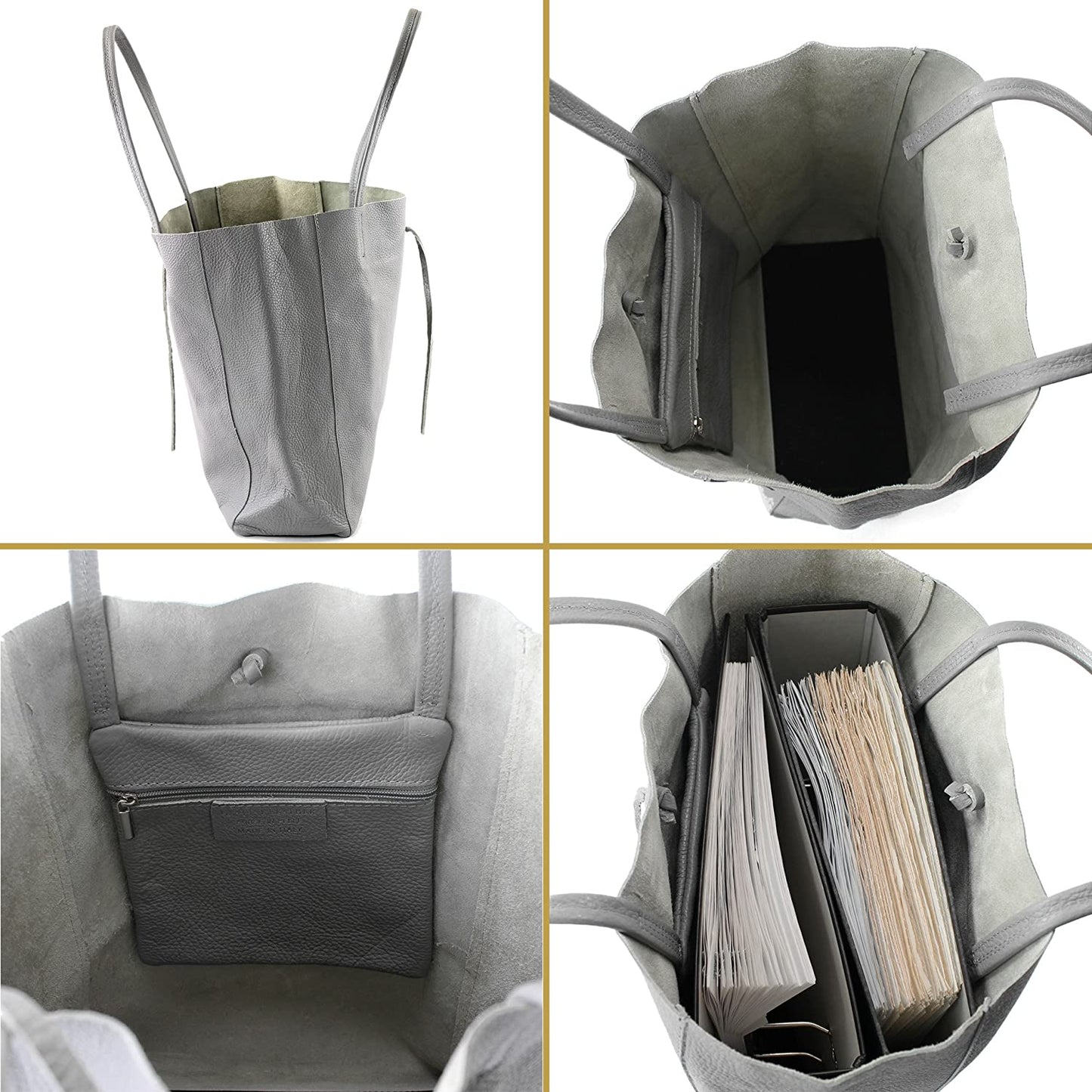Einkaufstasche, Silber-metallic