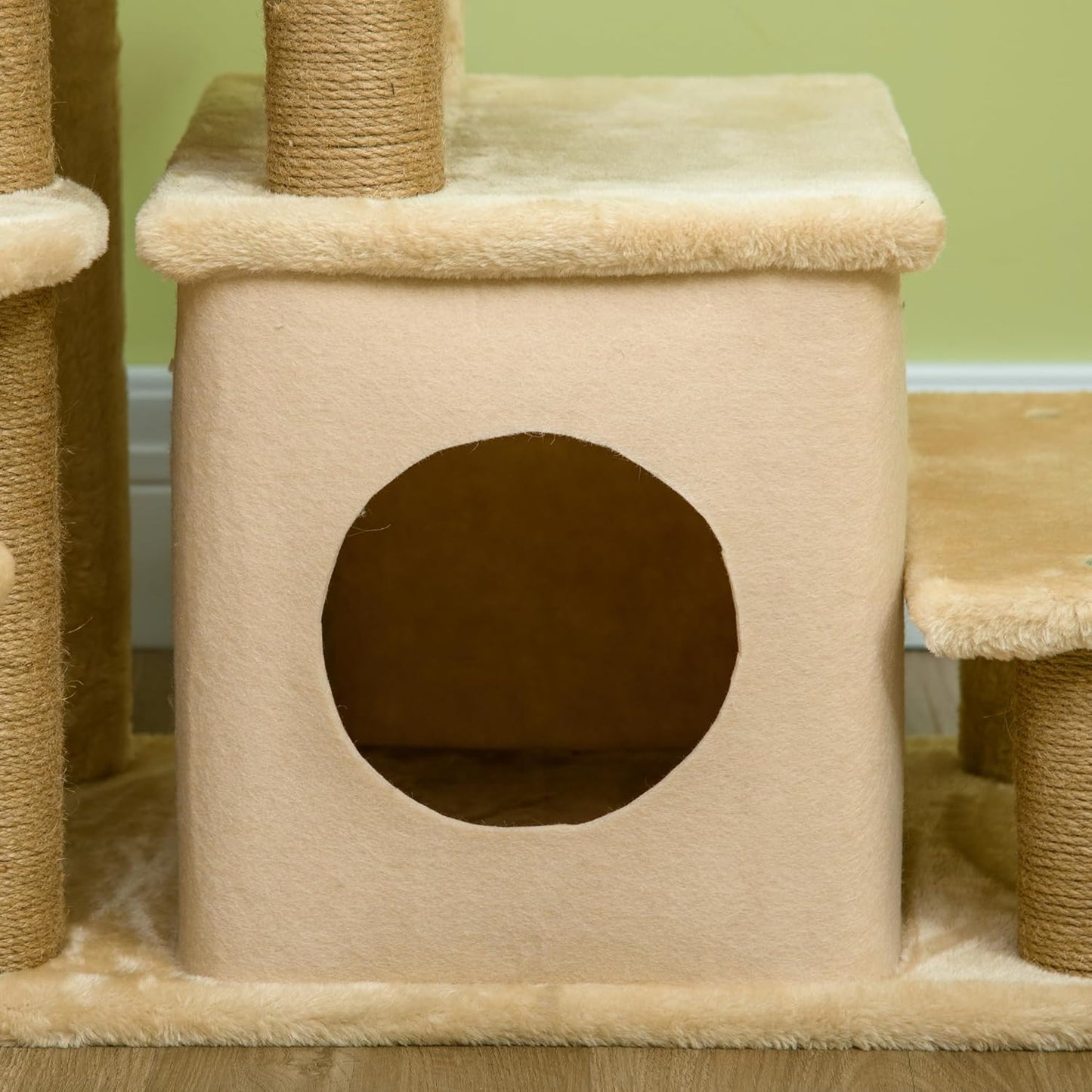 Hundetreppe mit Hütte, Beige