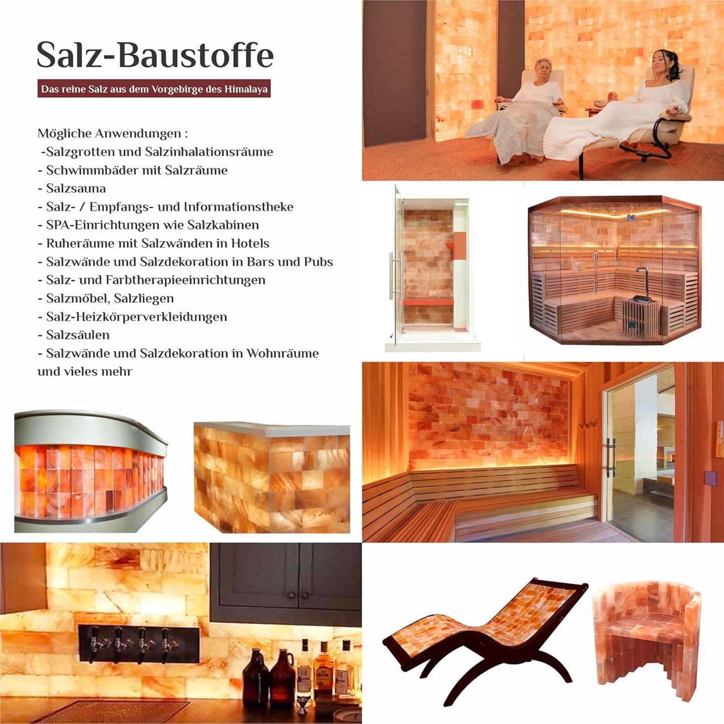 20 Stück Salzfliesen für Sauna & Salzgrotten, 20