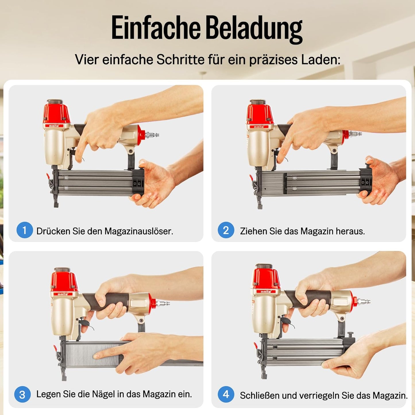 Druckluft-Nagelpistole F50C mit Sicherheitsnase, F50C