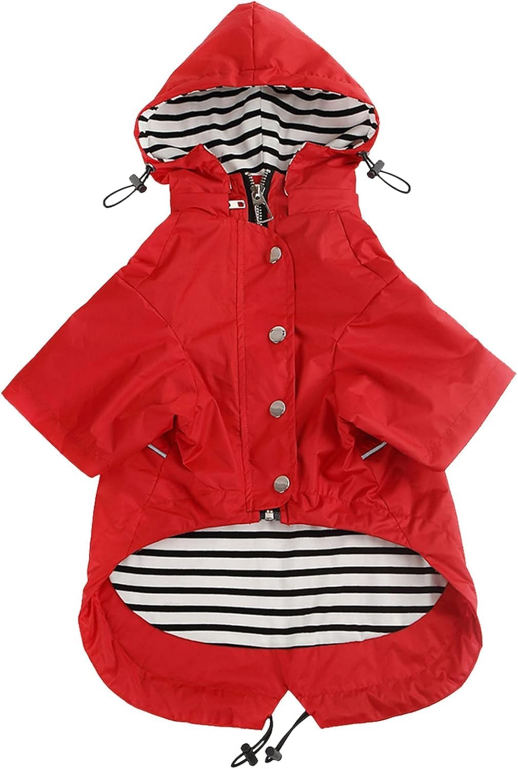 Premium Hunde-Regenjacke mit abnehmbarer Kapuze, XS Rot