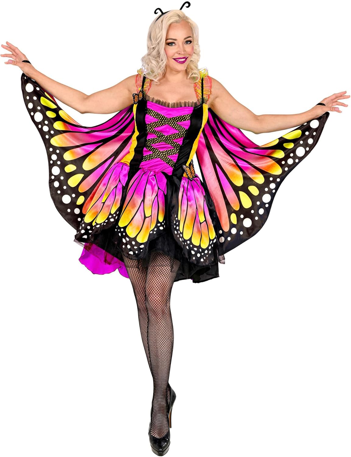 Kostüm Schmetterling mit Tutu und Flügeln, XS Rosa