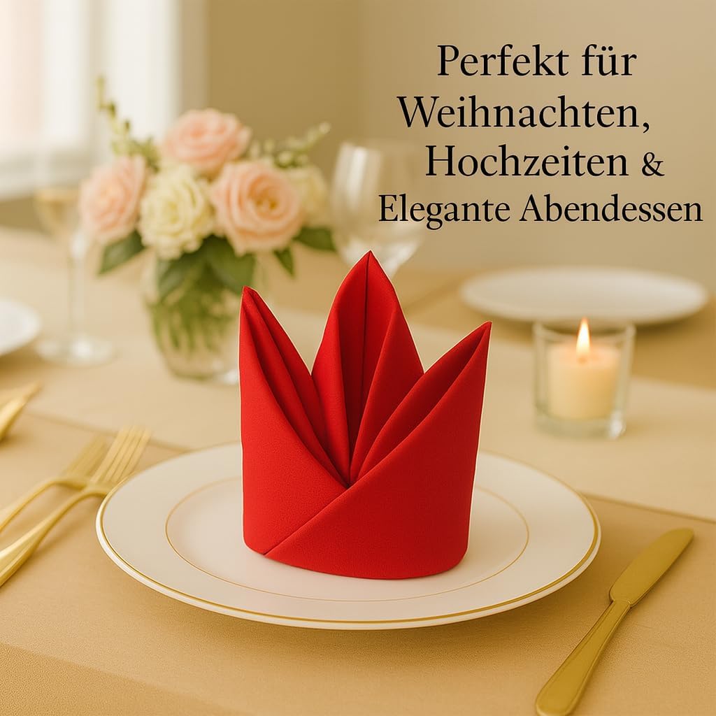 12er-Set Stoffservietten, Rot
