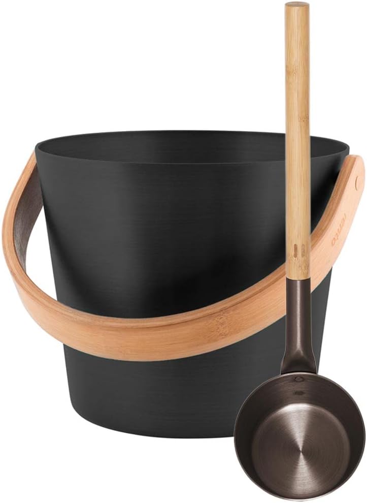 Sauna- Set, Saunakübel mit Henkel + Saunakelle