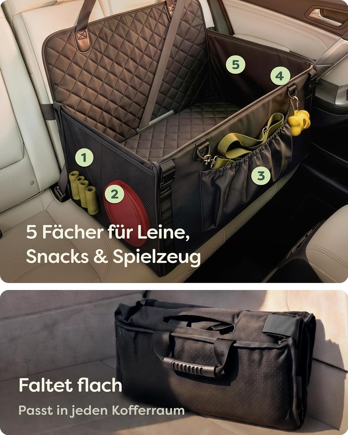 Extra Stabiler Hundeautositz für Rückbank