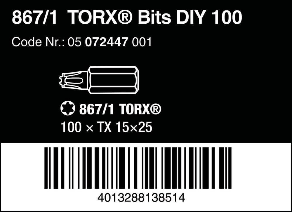 Torx-Bit T 15 867/1 Z TORX® DI, TX 15 x 25