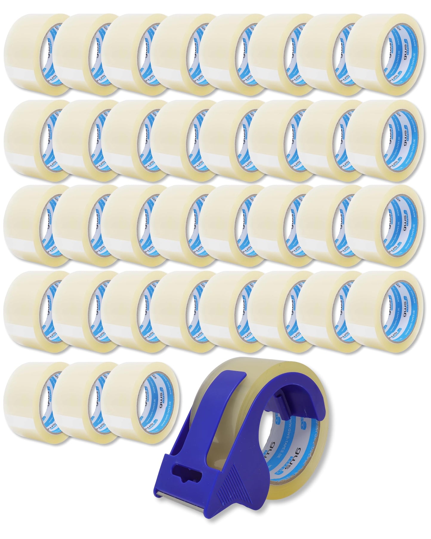 Verpackungs-Set mit Abroller & 36 Rollen Klebeband, 36 Büro/-Home Abroller 01 - Transparent