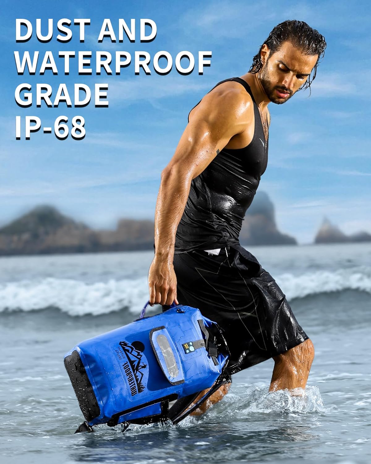 Wasserdichter Rucksack, 30L, Blau 30L