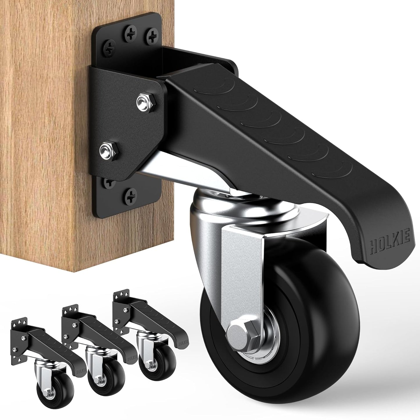 4-teiliges absenkbares Schwerlastrollen-Set, 315 kg