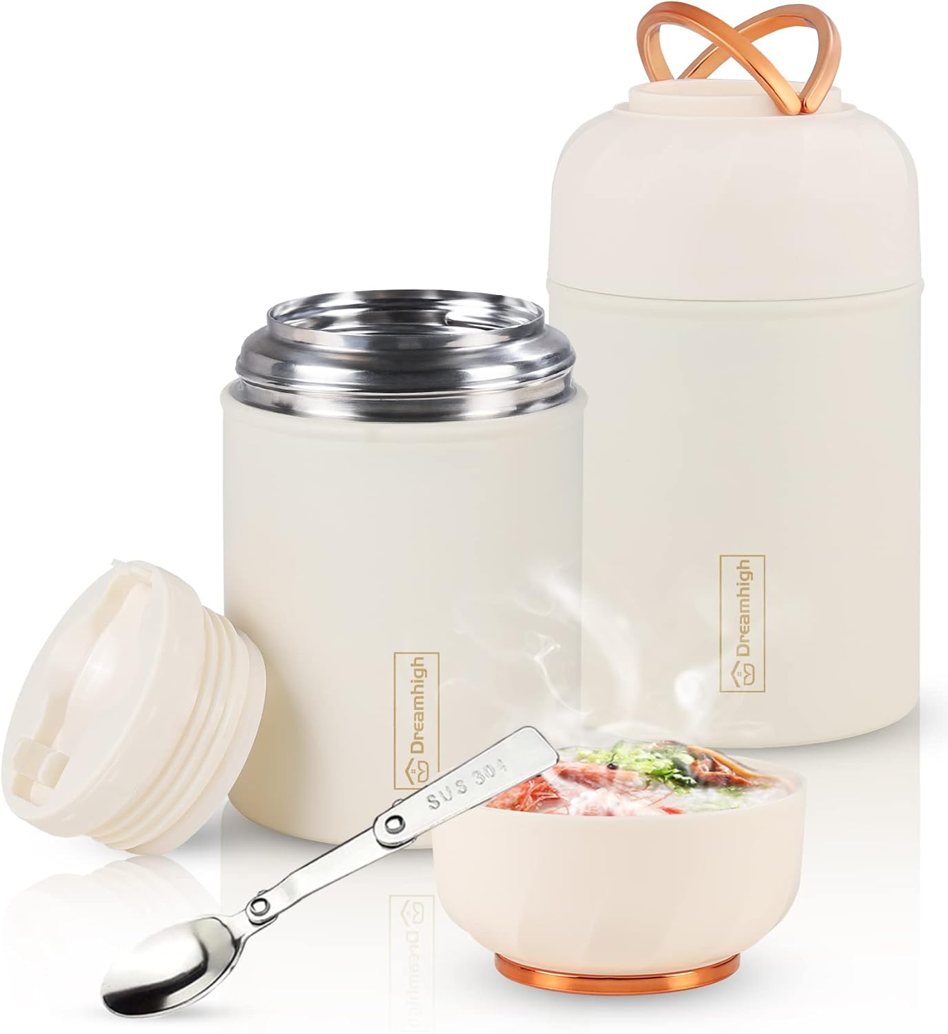 Thermobehälter mit Löffel, 550 ml, Blancs-550ml