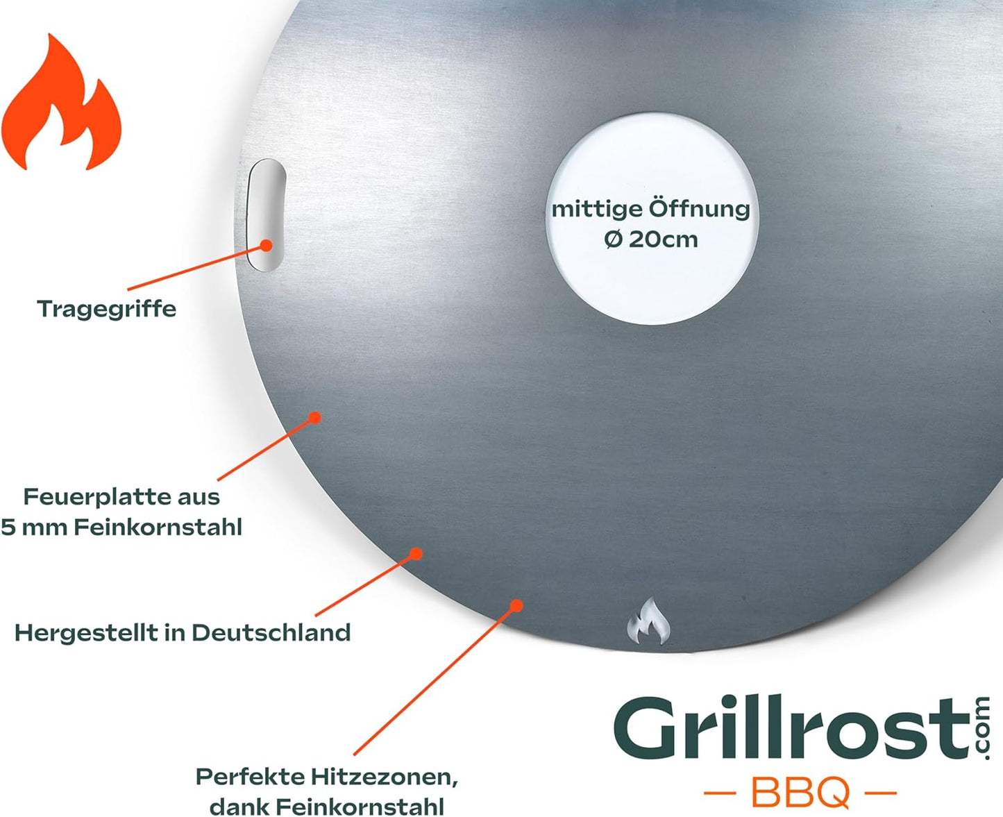 Feuerplatte für Feuertonne, Feuerplatte Ø 80cm
