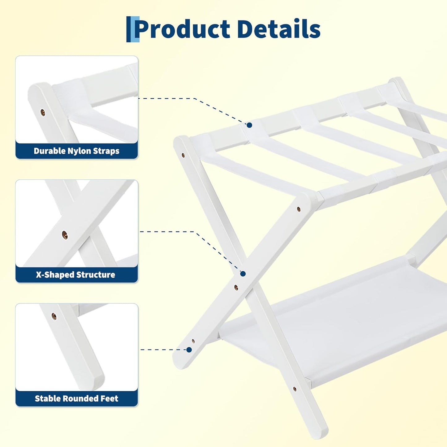 Gepäckablage 2er Set klappbar, 2 Stück - weiss - 67*47*51cm 2 Stück - weiss - 67*47*51cm