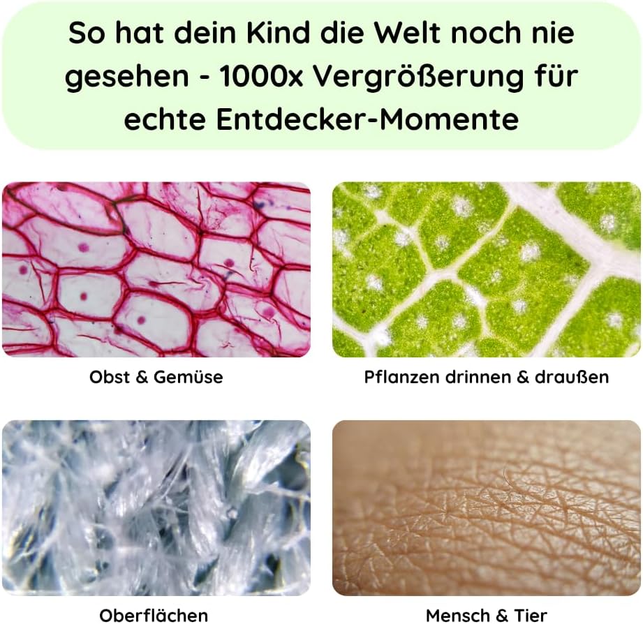 Tragbares Kinder-Digitalmikroskop mit HD-Bildschirm, grün