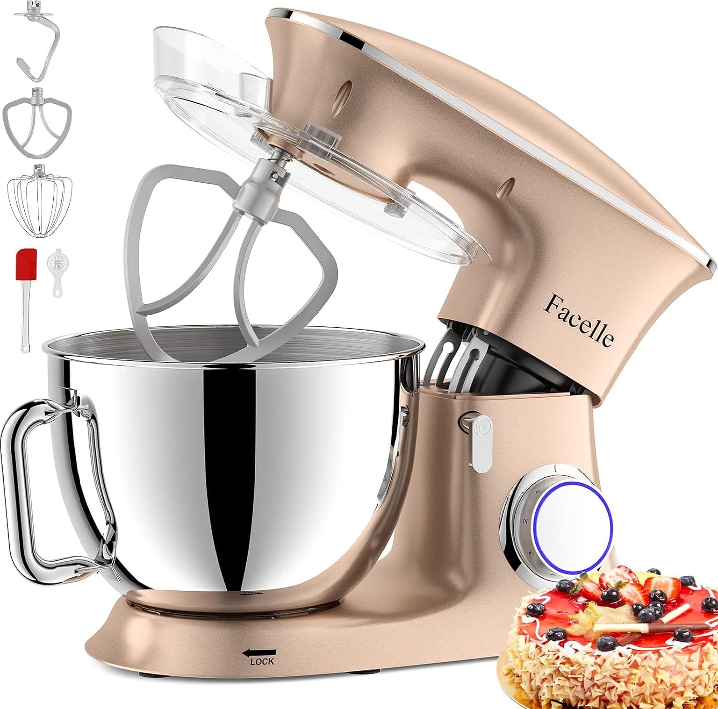 Küchenmaschine mit Zubehör, Champagne
