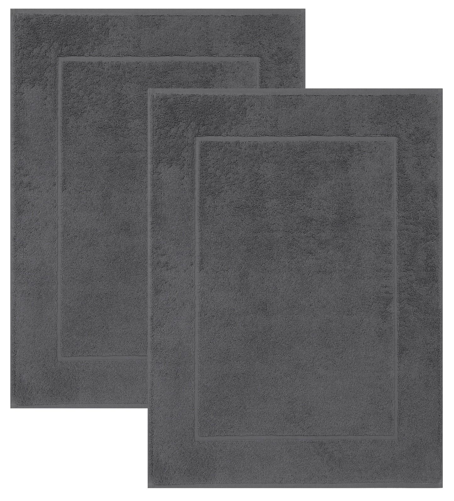 2er-Set Badematten, 50x70 cm, 2x Badvorleger Anthrazit