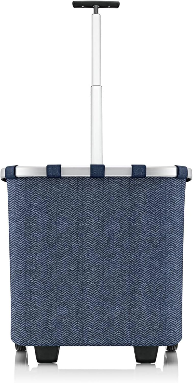 Tragbarer Einkaufstrolley, Herringbone Dark Blue Fischgrätmuster