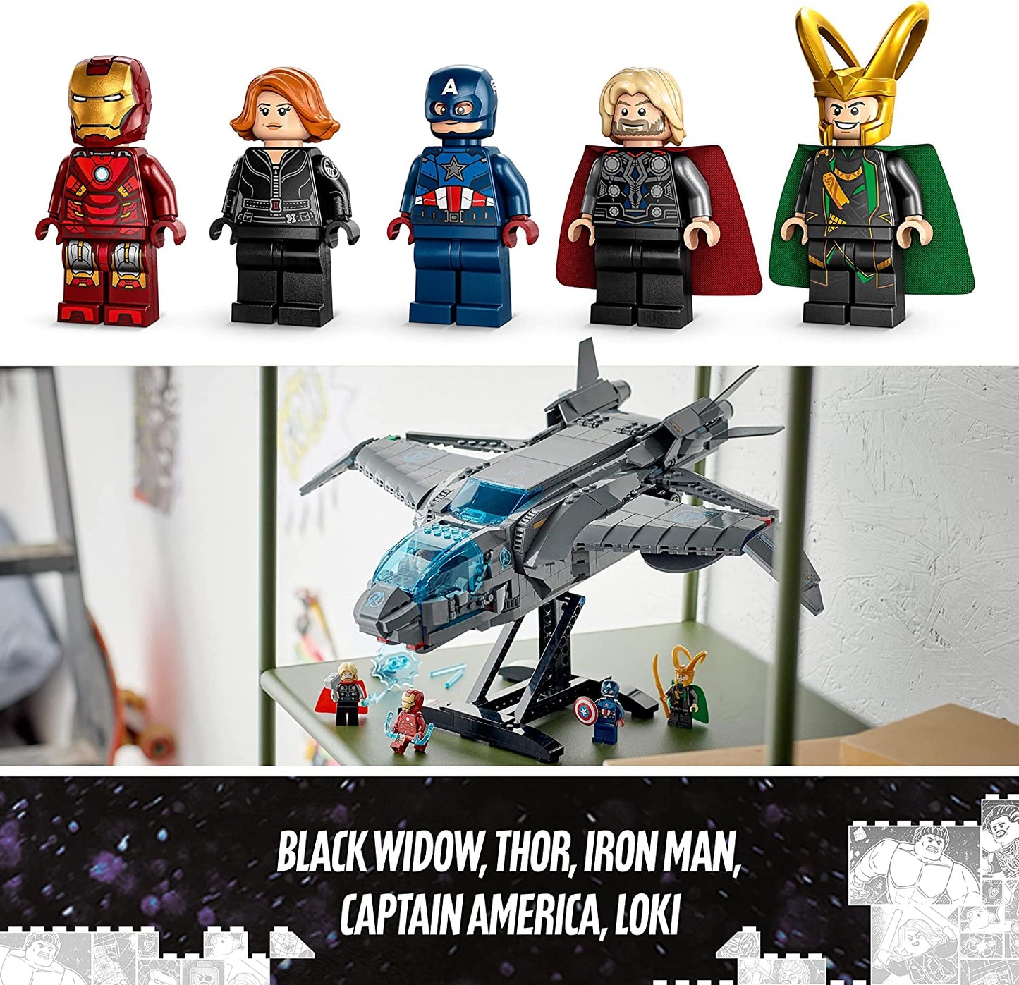 76248 Marvel Der Quinjet der Avengers, Konstruktionsspielzeug, Single