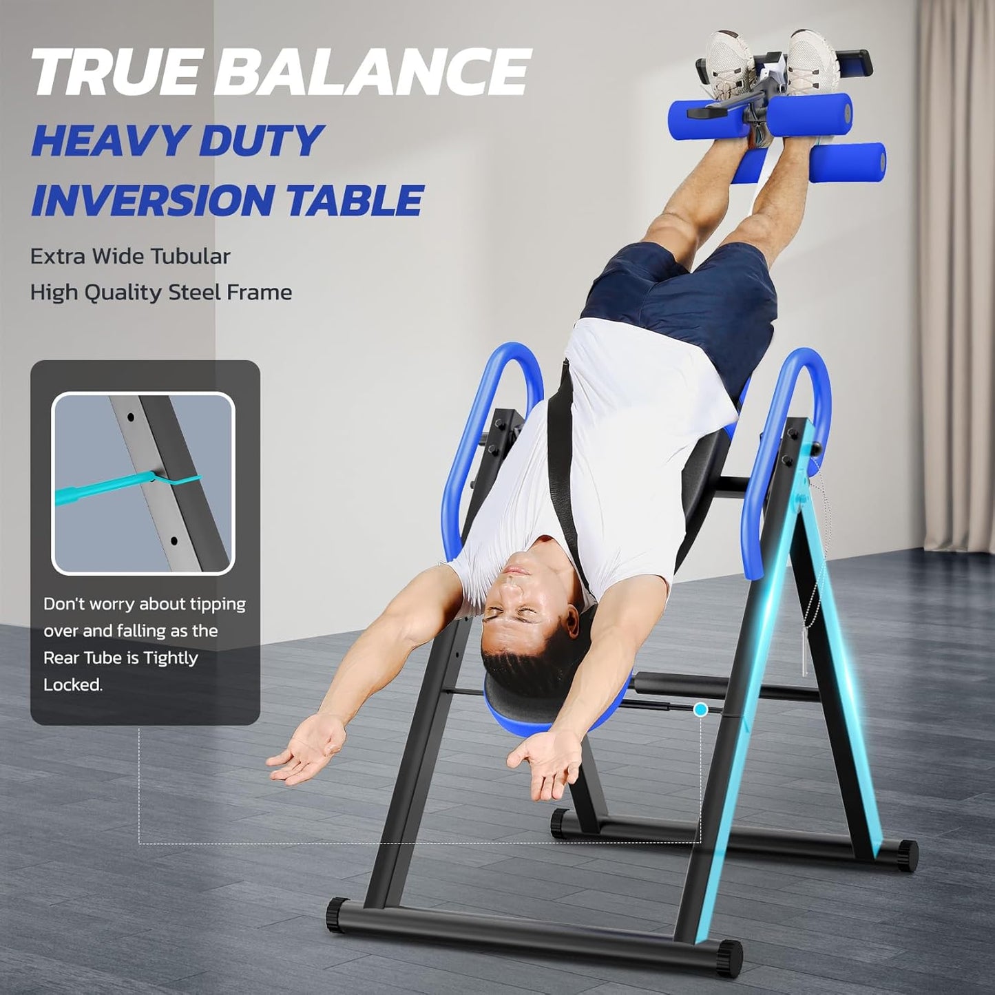 Faltbarer Inversionstrainer, Blau und Schwarz