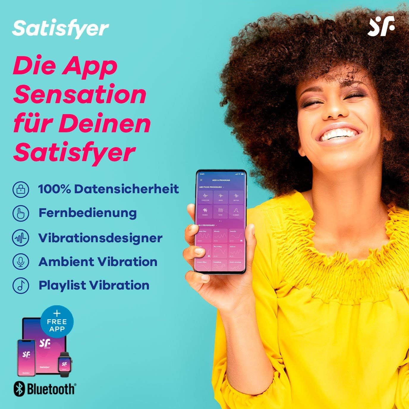 Dual Pleasure Druckwellen-Vibrator mit App-Steuerung, Flieder 1 Stück (1er Pack)