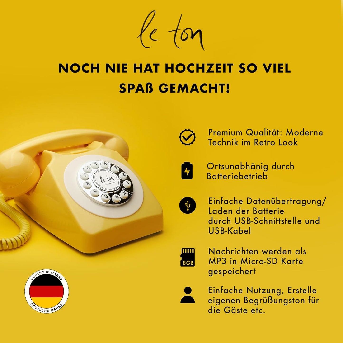 Gästebuch-Telefon für Hochzeiten und Events