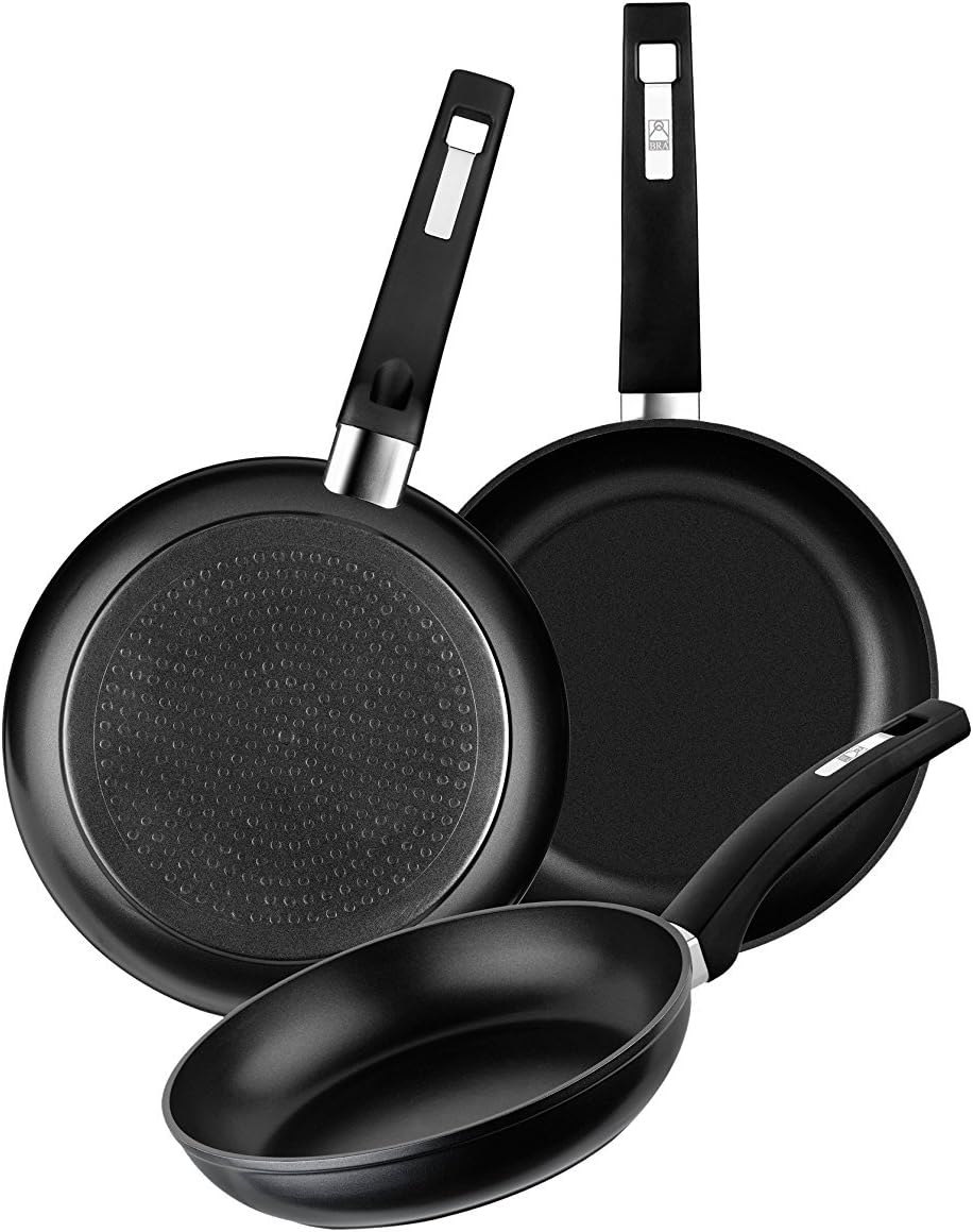 3-teiliges Bratpfannen-Set, 18-22-26 cm 3 antihaftbeschichtete Pfannen