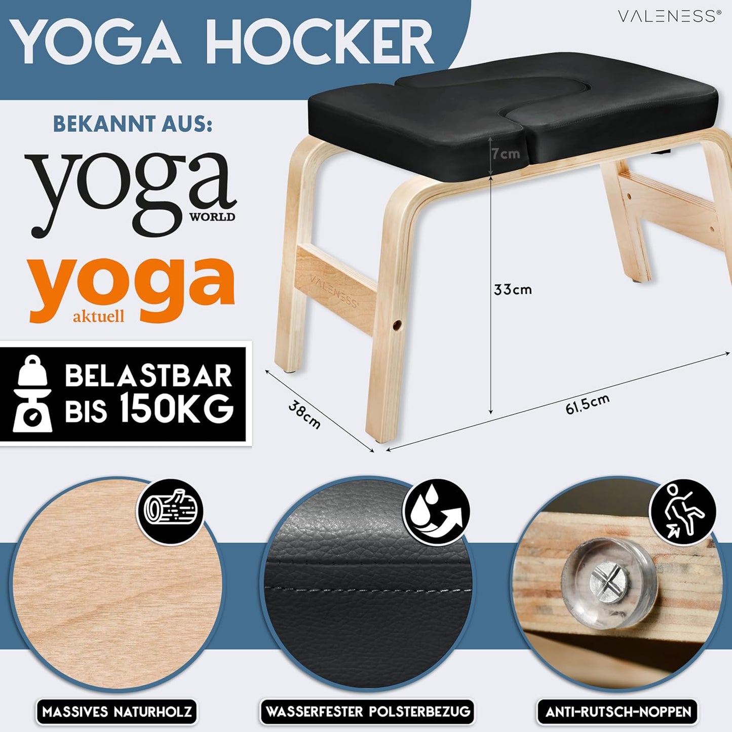 Yoga Kopfstandhocker, Schwarz