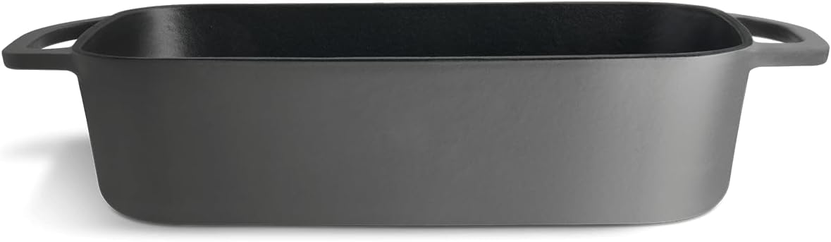 Emaillierte Auflaufform für Ofen & Grill, Guseisen Auflaufform Grau