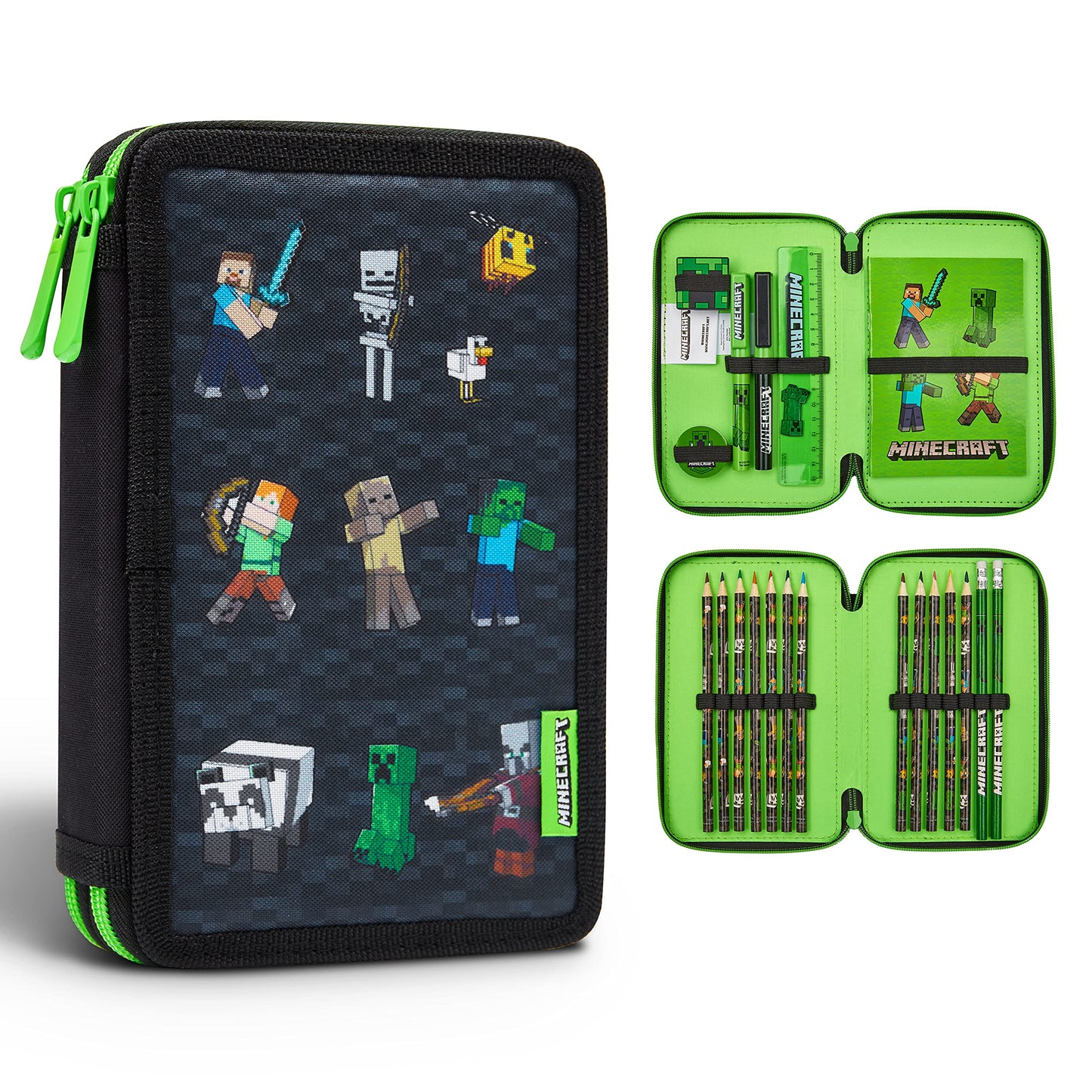 Federmäppchen Creeper für Kinder und Teenager, Schwarz