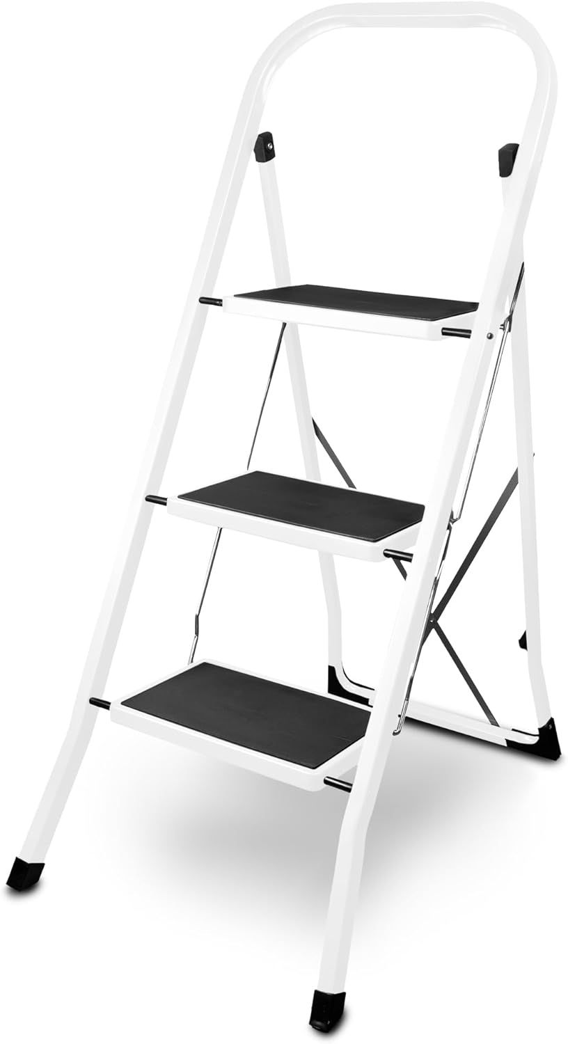 Klapptrittleiter mit 3 Stufen, 3-stufig Weiss