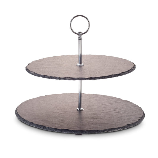 2-stöckige Etagere, Modell EW-ET-1778, 2-Stöckig Silber-edition