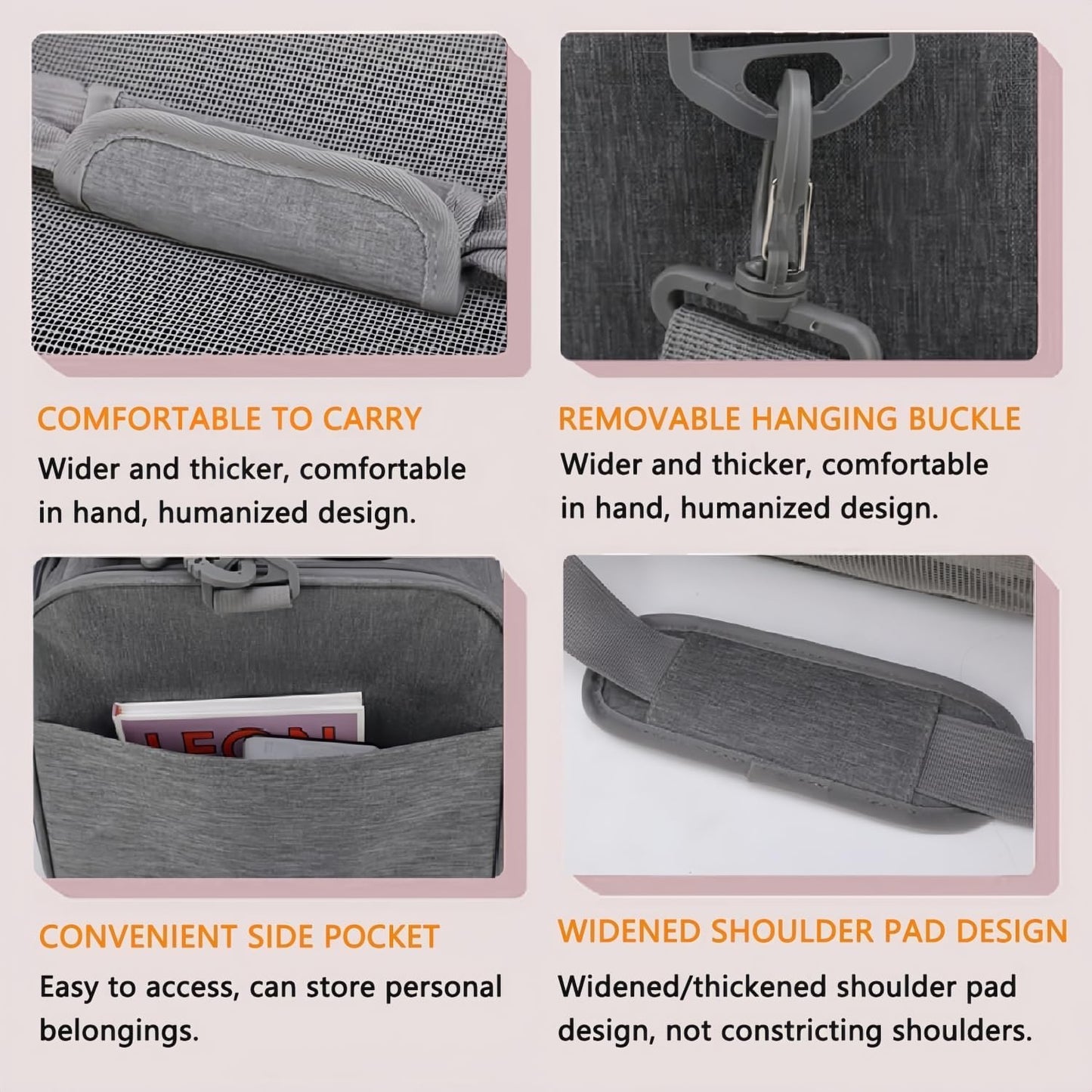 Tragbare Haustiertasche für Hunde & Katzen, Grauton