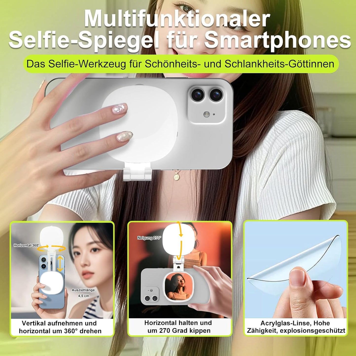 Magnetisches 3-in-1 Selfie-Ringlicht für Smartphones