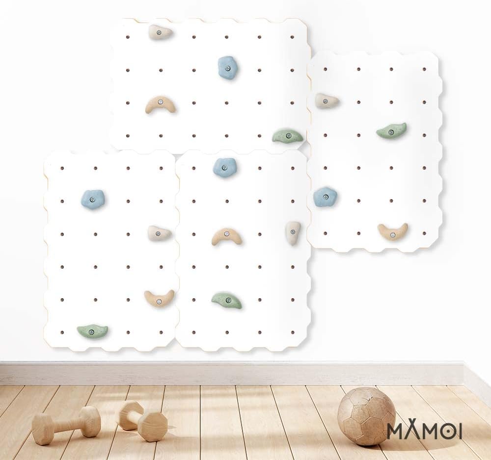 Kletterwand-Set für Kinderzimmer (4-teilig), 4 Stück - Satz Weiss