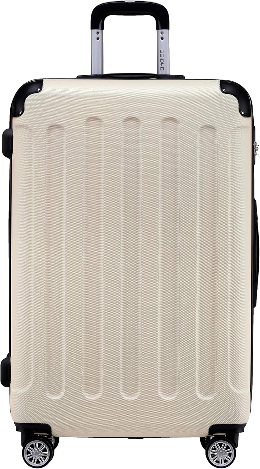 Hartschalenkoffer mit Zahlenschloss, Creme White Middle-66cm